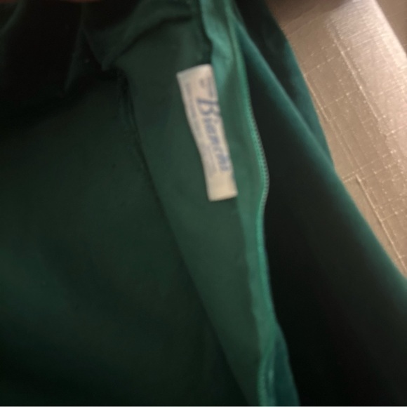 Vintage House of Bianchi Emerald Green Velvet & Taffeta Dress 80's Sweetheart - Picture 6 of 10